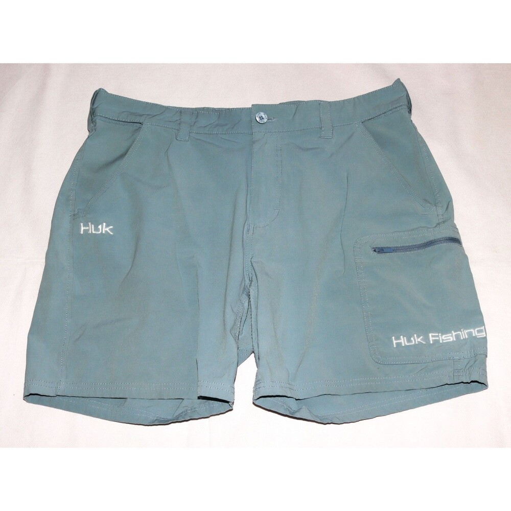 HUK‎ Pursuit Men's Fishing Above The Knee Adjustable Waist Shorts Size XL